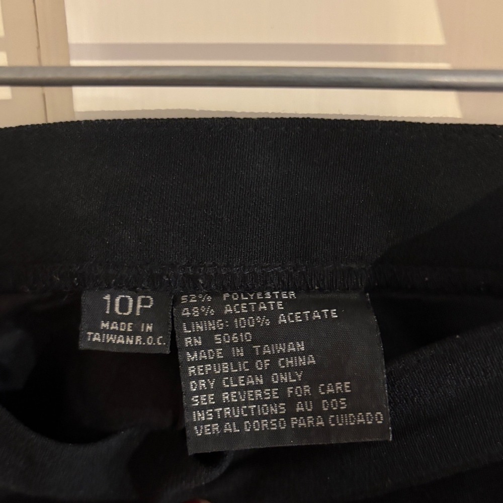 Vintage Sassco Black Maxi Skirt 10P Lined Straight Pencil Back Slit 20522P - Picture 4 of 7